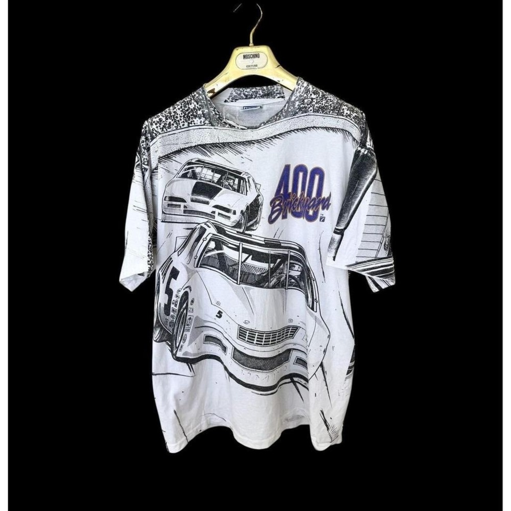 Vintage 90s AOP‎ Brickyard 400 1994 Racing Tshirt XL Logo7 Athletic Distressed